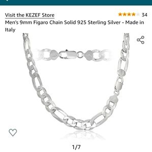 Mens genuine 925 silver knecklsce